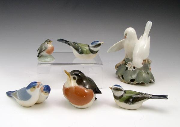 6 ROYAL COPENHAGEN BIRD FIGURINES  b9e1b