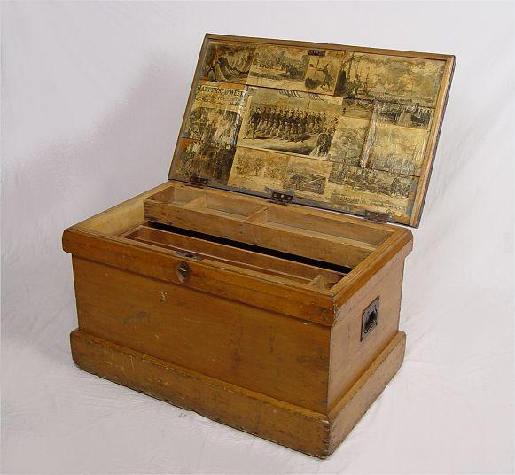 19TH C LOCKING TOOL CHEST WITH b9e34