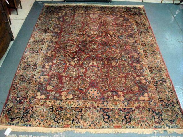 Handmade Sarouk Open Field Carpet.