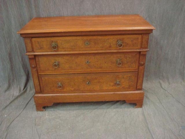 Victorian 3 Drawer Walnut Chest  badd9