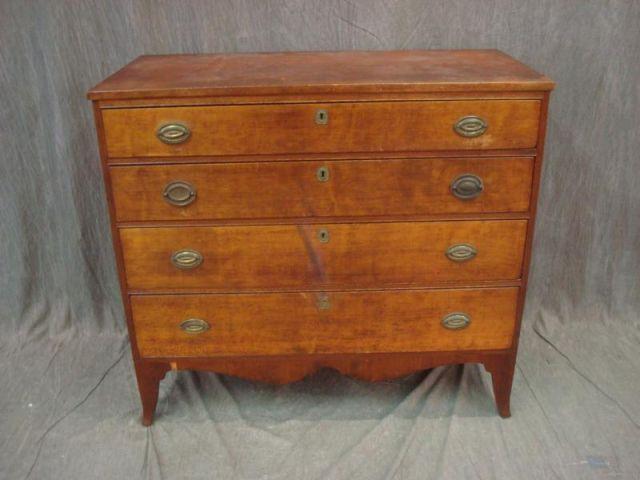 19th Cent 4 Drawer American Chest  bae02