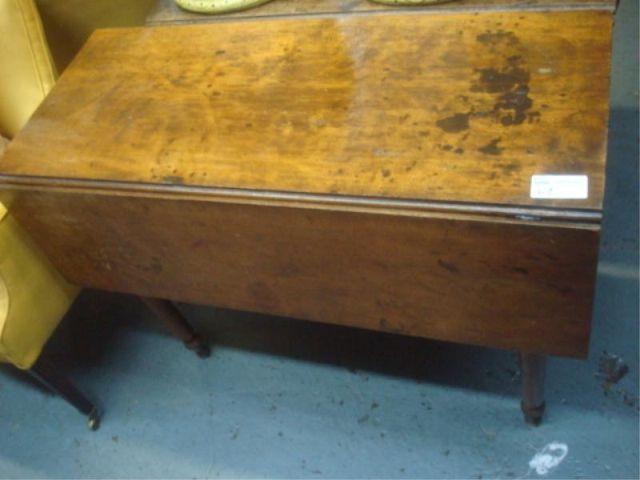 19th Cent Pine Drop Leaf Table  bae07
