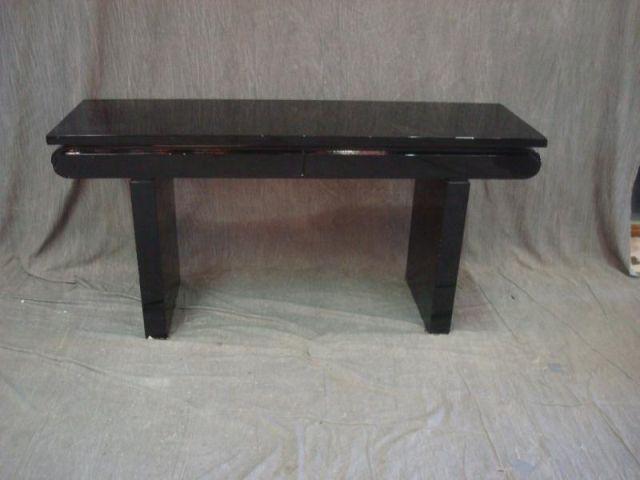 Midcentury Black Lacquer 2 Drawer