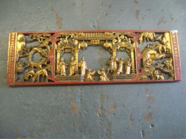 Chinese Gate in Gilt & Red. From