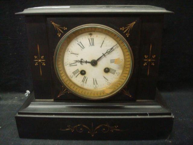 Black Slate Eastlake Clock. From