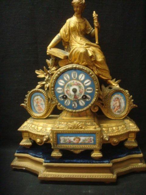 P.H Mourney. Gilt Metal French Clock