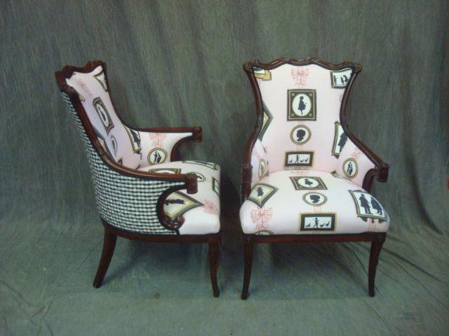 Pair of Upholstered Fireside Chairs  bae40