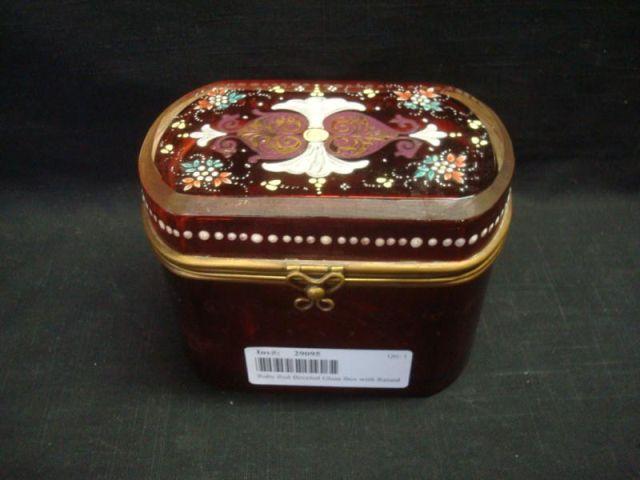 Ruby Red Beveled Glass Box with