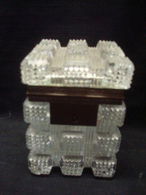 Cut Glass Lidded Box. From a Bronxville