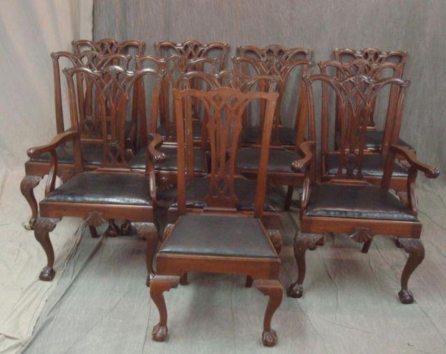 Matched Set of 12 Chippendale Style