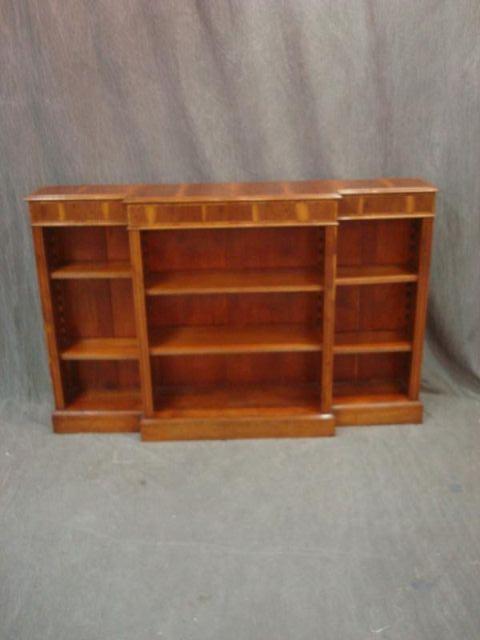 2 Yew Wood Open Front Bookcases.