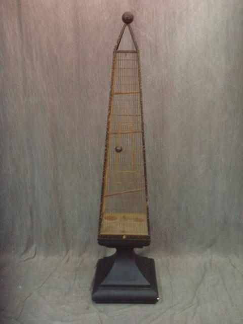 Obelisk Form Bird Cage. From a