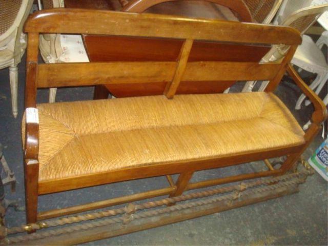 19th Cent Caned Seat Bench. From