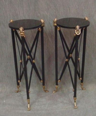Pair of Marbletop Black and Gold