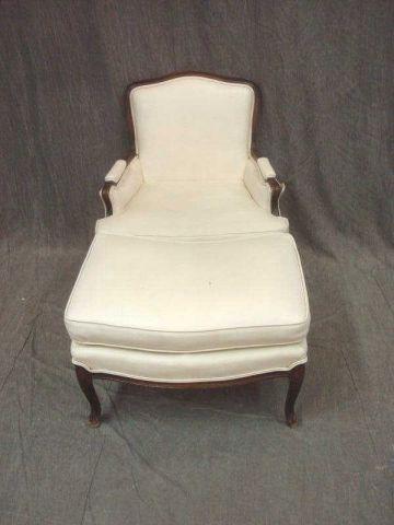 White Leather Louis XV Style Chair baecc