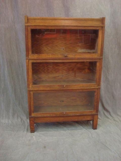 3 Stack Oak Barristers Bookcase  baed0