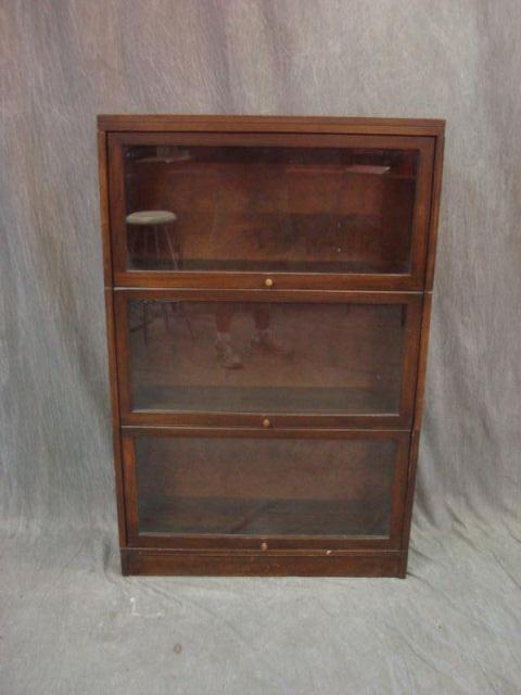 3 Stack Mahogany Barristers Bookcase  baed1
