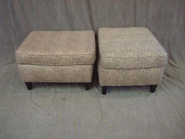 Pair of BAKER Ottomans. From a