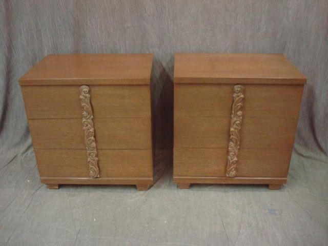 Pair of Midcentury 3 Drawer Chests baf05