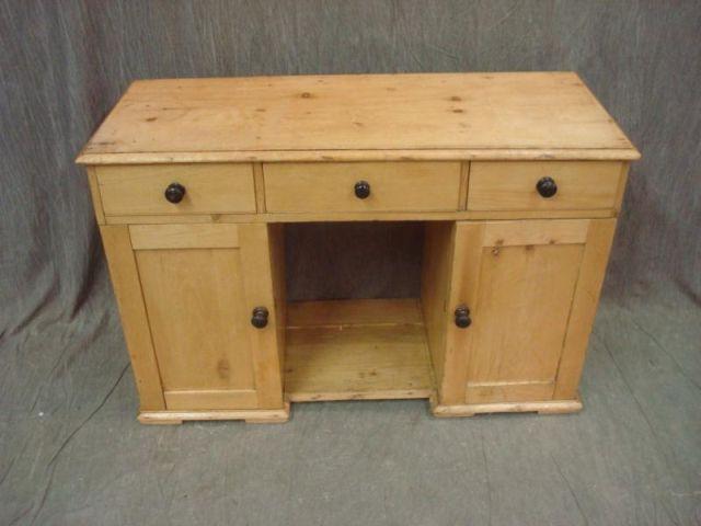 Pine Kneehole 3 Drawer over 2 Door baf11