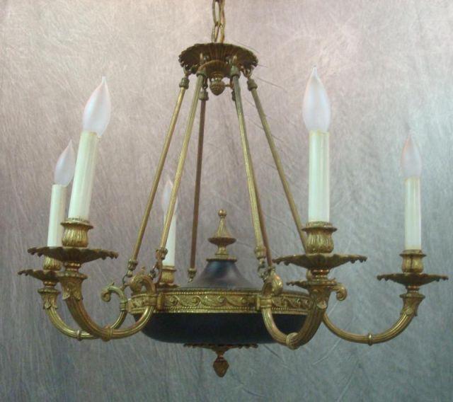 French Empire Style 6 Arm Chandelier  baf26