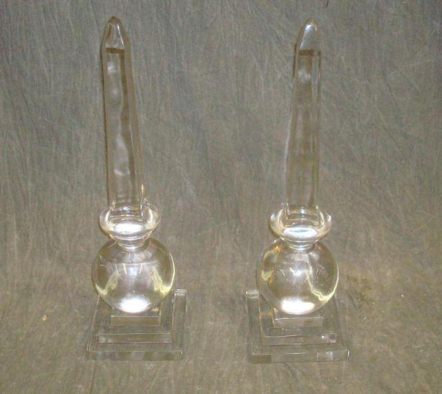 Pair of Glass Obelisks together