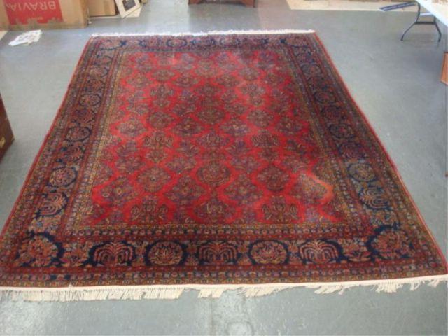 Roomsize Sarouk Carpet. Burgundy