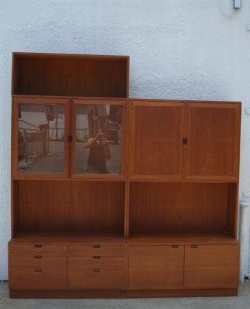 2 Danish Modern China Book Cabinets  bac4d