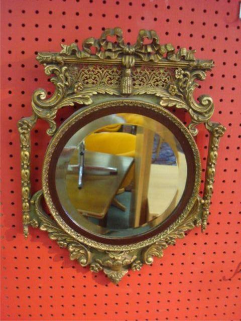 Giltwood and Beveled Mirror. Ornate
