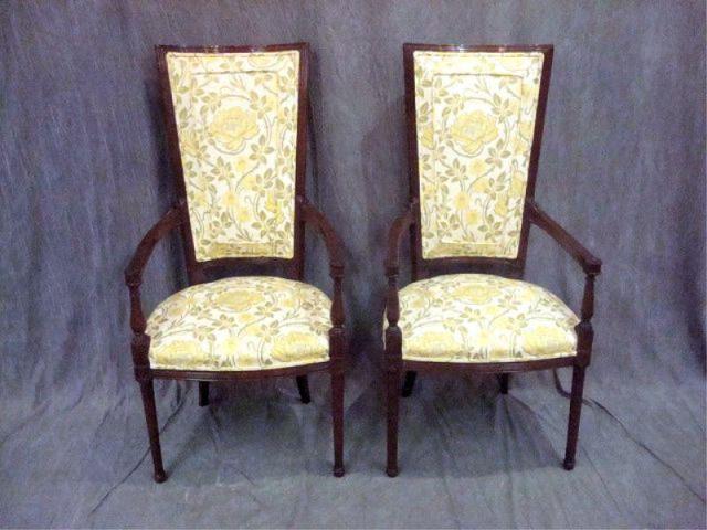 Pair of Decorative High Back Chairs.