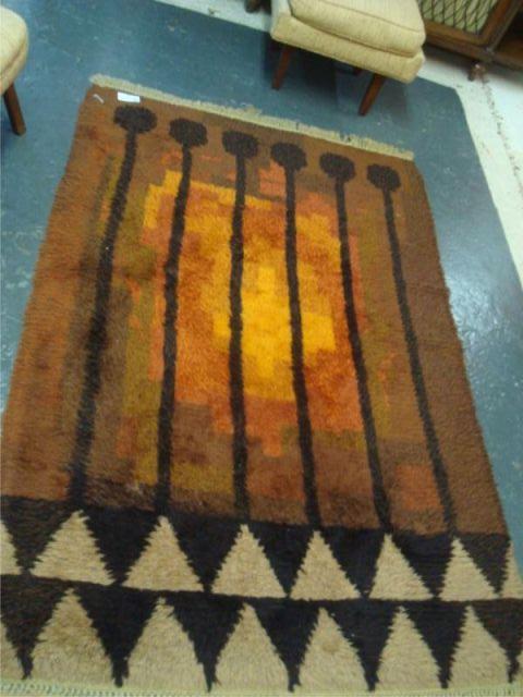 2 Midcentury Throw Rugs showing bac9f