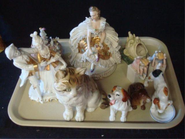 Tray Lot of Assorted Porcelains  baca1