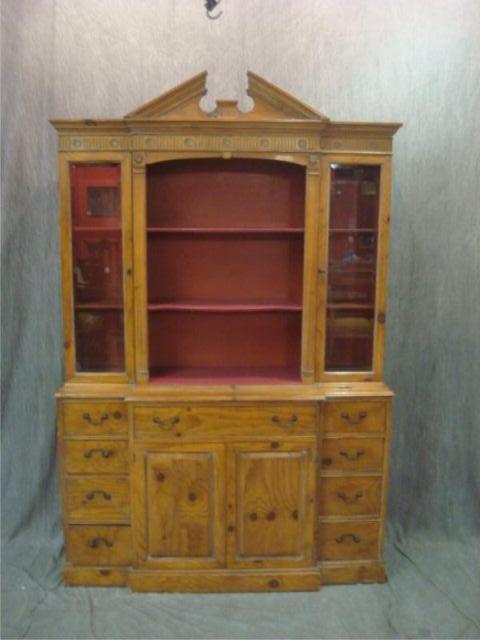 Pine Open Front Secretary / Bookcase