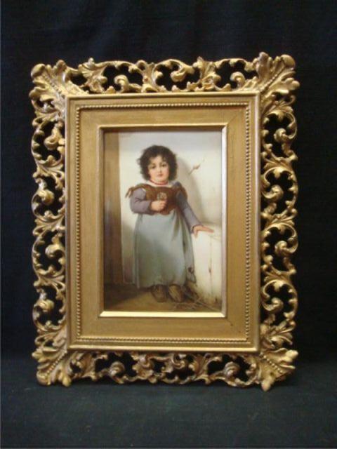KPM Style Porcelain Plaque in Rococo bacba