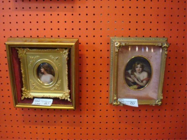 2 KPM Style Porcelain Plaques.