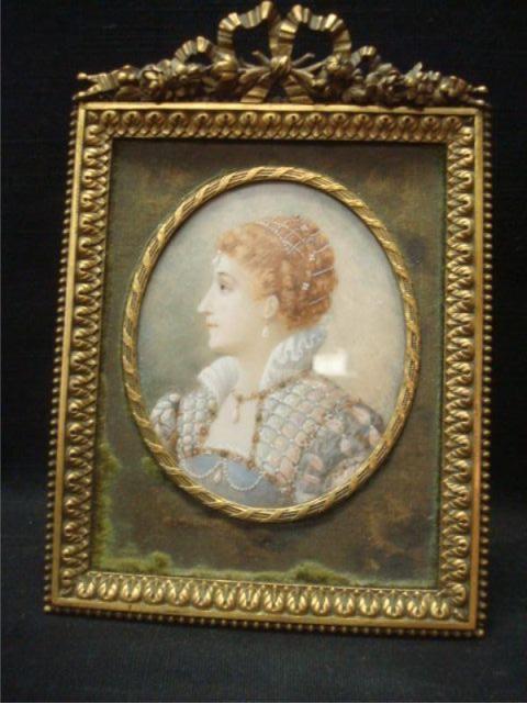 Miniature Portrait of Elizabethan Woman.