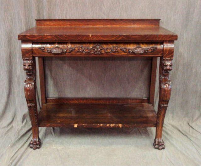 Highly Carved Oak Server with Griffin bacd8