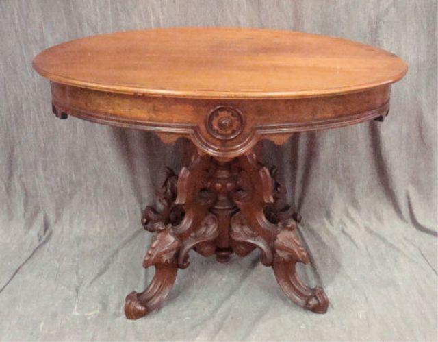 Highly Carved Walnut Victorian Centre