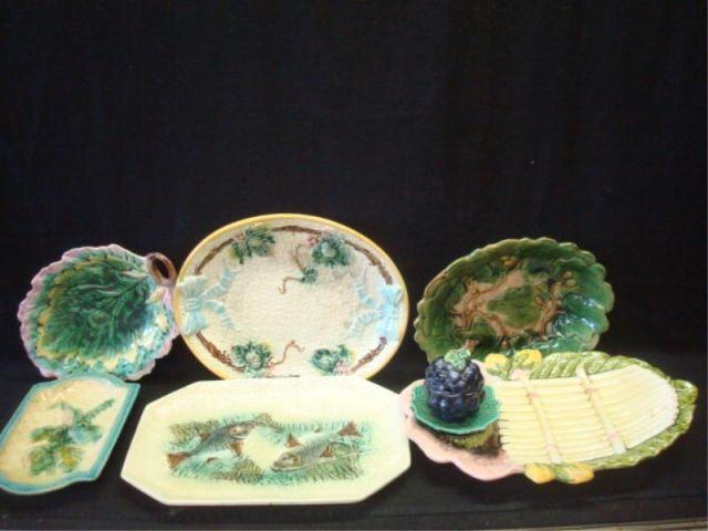 Lot of Majolica Plates and Platters.