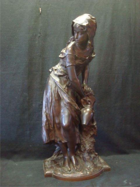 MOREAU Mathurin Bronze of Girl baceb