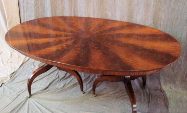 Oval Mahogany Dining Table with Leaves.