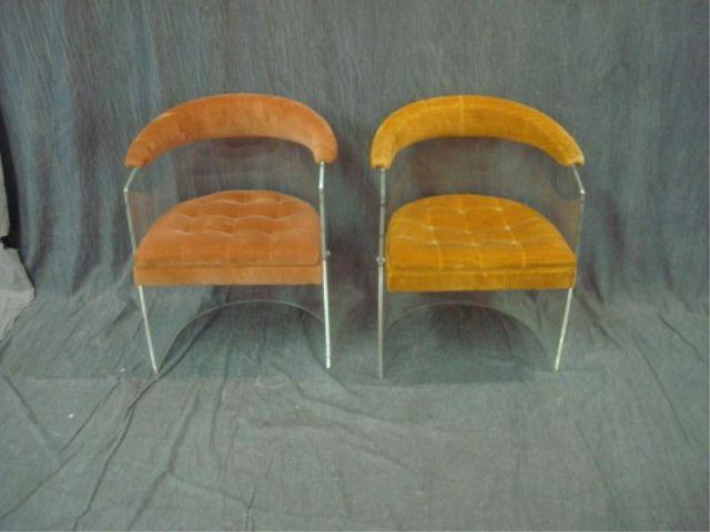 Pair of Midcentury Lucite Chairs.