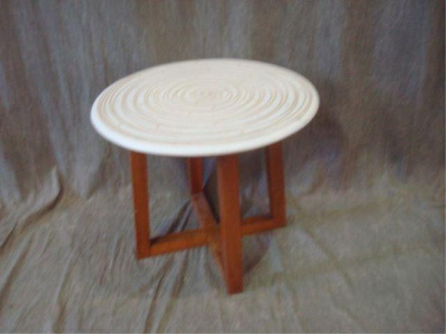Midcentury Pottery Top End Table  bad2d