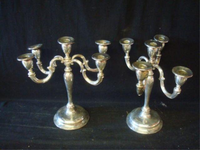 Pair of 800 Silver Candelabra.