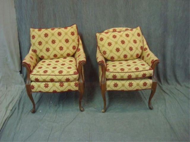 Pair Of Upholstered Club Chairs.