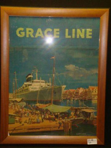 Vintage Grace Lines Poster of Curacao