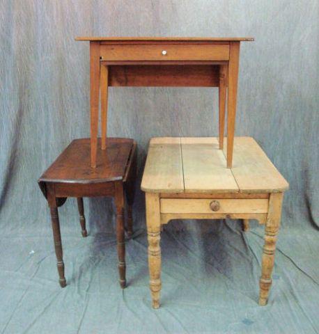 Lot of 3 Country Tables 1 pine badad