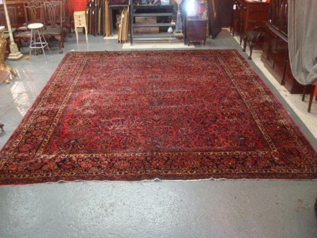 Large Open Field Sarouk Carpet.