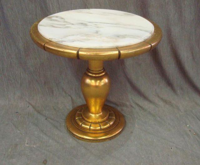 Giltwood Marble Top Pedestal badbe