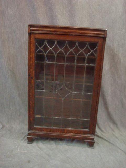 Leaded Glass 1 Door Cabinet. From